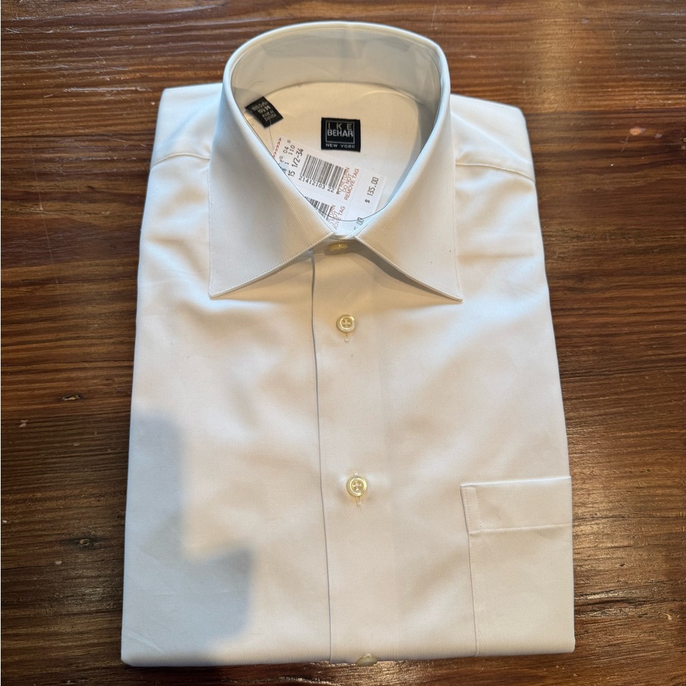 New Ike Behar White Classic Dress Shirt